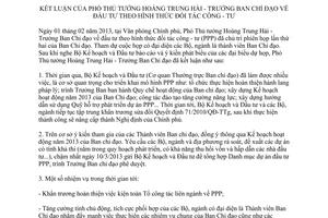 Thông báo 67/TB-VPCP kết luận Phó Thủ tướng Hoàng Trung Hải Trưởng Ban Chỉ đạo