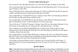 Quyết định 01/2012/QĐ-UBND Quy chế tổ chức hoạt động Đội Kiểm tra Liên ngành