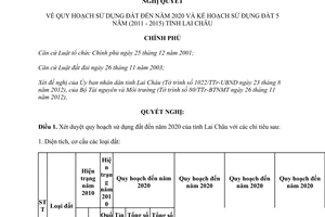 Nghị quyết 23/NQ-CP năm 2013 quy hoạch sử dụng đất đến năm 2020 kế hoạch sử dụng