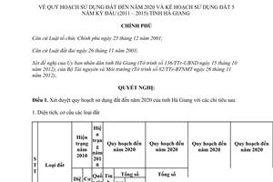 Nghị quyết 20/NQ-CP năm 2013 quy hoạch sử dụng đất đến năm 2020 kế hoạch sử dụng