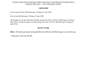 Nghị quyết 19/NQ-CP năm 2013 quy hoạch sử dụng đất đến năm 2020 kế hoạch sử dụng