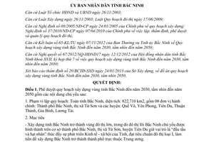 Quyết định 60/2013/QĐ-UBND phê duyệt quy hoạch xây dựng vùng Bắc Ninh