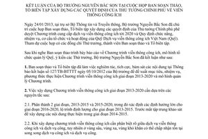 Thông báo 22/TB-BTTTT năm 2014 xây dựng quyết định viễn thông công ích Bộ Thông tin Truyền thông