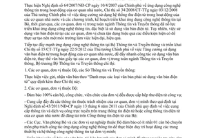 Chỉ thị 08/CT-BTTTT năm 2013 tăng cường sử dụng văn bản điện tử