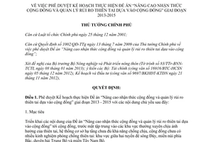 Quyết định 333/QĐ-TTg năm 2013 Nâng cao nhận thức cộng đồng Quản lý rủi ro thiên tai