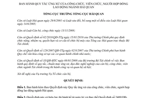 Quyết định 557/QĐ-TCHQ năm 2013 Quy tắc ứng xử của công viên chức