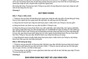 Thông tư 05/2013/TT-BCT quy định hoạt động kinh doanh tạm nhập tái xuất