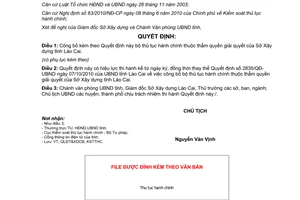 Quyết định 436/QĐ-UBND năm 2013 công bố bộ thủ tục hành chính Sở Xây dựng tỉnh Lào Cai