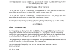 Quyết định 999/QĐ-BCT năm 2013 chức năng nhiệm vụ cơ cấu tổ chức Cục Công nghiệp