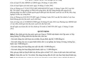 Quyết định 07/2013/QĐ-UBND giá tiêu thụ nước sạch Quảng Trị