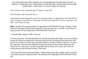 Nghị định 17/2013/NĐ-CP sửa đổi Nghị định 204/2004/NĐ-CP chế độ tiền lương