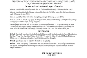 Quyết định 434/QĐ-UBND tăng cường thực hành tiết kiệm chống lãng phí Bà Rịa