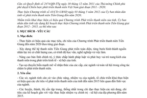 Kế hoạch 18/KH-UBND 2013 thực hiện Chương trình Phát triển thanh niên Tiền Giang