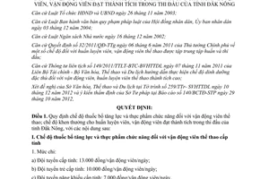 Quyết định 06/2013/QĐ-UBND quy định chế độ đối với vận động viên thể thao