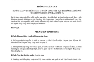 Thông tư liên tịch 01/2013/TTLT-BCA-BTP-BNG-VKSNDTC-TANDTC