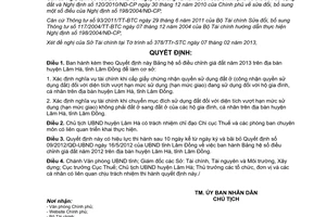 Quyết định 10/2013/QĐ-UBND Bảng hệ số điều chỉnh giá đất năm 2013 Lâm Đồng