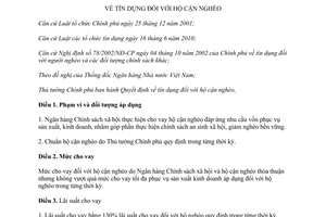 Quyết định 115/2013/QĐ-TTg tín dụng đối với hộ cận nghèo