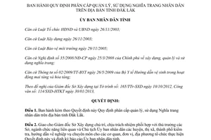 Quyết định 11/2013/QĐ-UBND phân cấp quản lý sử dụng Nghĩa trang nhân dân