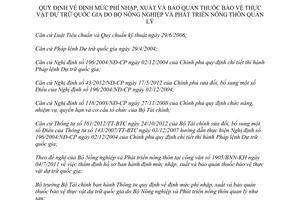 Thông tư 22/2013/TT-BTC định mức phí nhập xuất và bảo quản thuốc bảo vệ thực vật