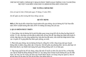 Quyết định 356/QĐ-TTg năm 2013 Quy hoạch phát triển giao thông đường bộ