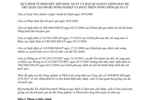 Thông tư 21/2013/TT-BTC định mức phí nhập xuất bảo quản hạt giống