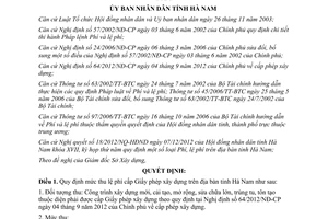 Quyết định 12/2013/QĐ-UBND lệ phí cấp Giấy phép xây dựng tỉnh Hà Nam