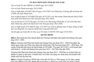 Quyết định 651/QĐ-UBND năm 2013 Chương trình phát triển thanh niên Quảng Nam