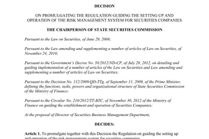 Decision No. 105/QD-UBCK on promulgating the regulation guiding the setting