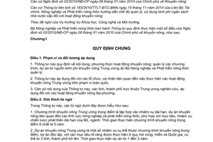 Thông tư 15/2013/TT-BNNPTNT thực hiện Nghị định 02/2010/NĐ-CP khuyến nông