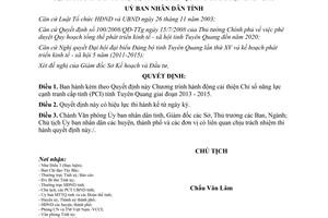 Quyết định 45/QĐ-UBND 2013 cải thiện Chỉ số năng lực cạnh tranh Tuyên Quang