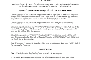 Quyết định 392/QĐ-BNN-KHCN năm 2013 phê duyệt dự án khuyến nông Trung ương