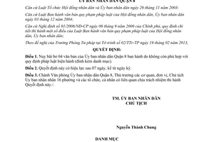 Quyết định 01/2013/QĐ-UBND bãi bỏ văn bản của quận 8