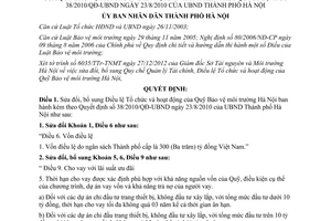 Quyết định 09/2013/QĐ-UBND sửa đổi Điều lệ Tổ chức và hoạt động của Quỹ Bảo vệ m