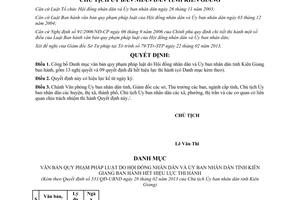 Quyết định 531/QĐ-UBND 2013 công bố Danh mục văn bản quy phạm Kiên Giang hết hiệu lực