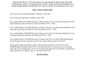 Quyết định 371/QĐ-TTg năm 2013 phê duyệt Đề án Chuyển giao các bộ chương trình