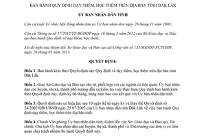 Quyết định 08/2013/QĐ-UBND Quy định dạy học thêm Đắk Lắk