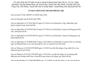 Quyết định 1911/QĐ-UBND năm 2013 phê duyệt Đồ án Quy hoạch phân khu đô thị N1