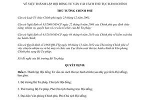 Quyết định 367/QĐ-TTg năm 2013 Lập Hội đồng Tư vấn cải cách thủ tục hành chính