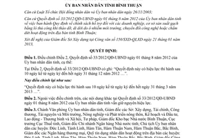 Quyết định 08/2013/QĐ-UBND điều chỉnh Điều 2 Quyết định 33/2012/QĐ-UBND