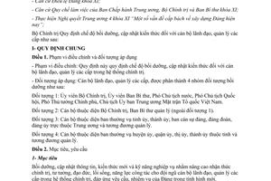 Quy định 164/QĐ-TW 2013 chế độ bồi dưỡng kiến thức cán bộ lãnh đạo