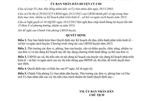 Quyết định 02/2013/QĐ-UBND kế hoạch chỉ đạo điều hành phát triển kinh tế xã hội