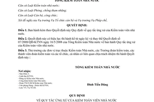 Quyết định 62/QĐ-KTNN năm 2013 Quy định quy tắc ứng xử Kiểm toán viên nhà nước