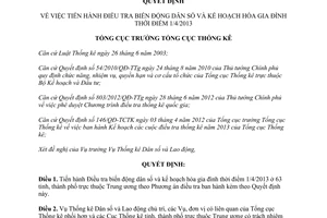 Quyết định 286/QĐ-TCTK 2013 điều tra biến động dân số kế hoạch hóa gia đình thời điểm 1/4/2013