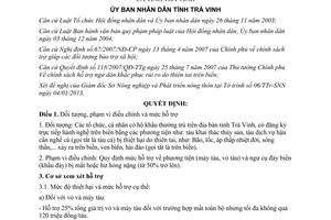 Quyết định 07/2013/QĐ-UBND mức hỗ trợ thiệt hại thiên tai với tàu cá Trà Vinh