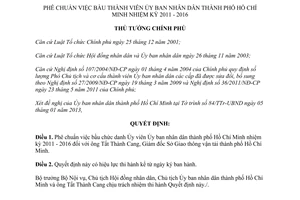 Quyết định 274/QĐ-TTg năm 2013 phê chuẩn việc thành viên Ủy ban nhân dân