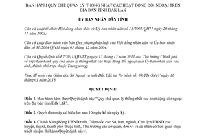 Quyết định 09/2013/QĐ-UBND Quy chế quản lý thống nhất hoạt động đối ngoại