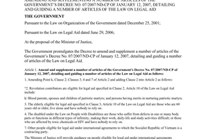 Decree No. 14/2013/ND-CP amending the Government’s Decree No. 07/2007/ND-CP