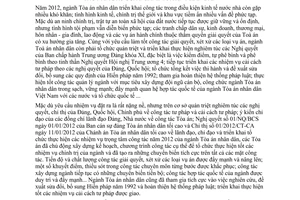 Chỉ thị 01/2013/CT-CA thực hiện nhiệm vụ trọng tâm công tác ngành Tòa Án