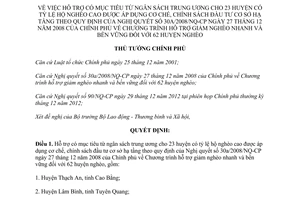 Quyết định 293/QĐ-TTg năm 2013 hỗ trợ giảm nghèo từ ngân sách trung ương