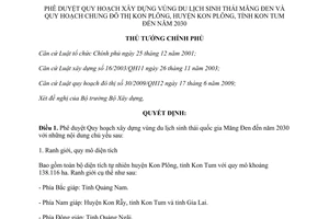 Quyết định 298/QĐ-TTg năm 2013 phê duyệt Quy hoạch xây dựng vùng du lịch